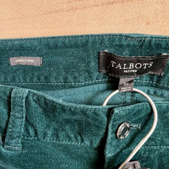 Talbots Pants  Green Velveteen Straight Leg  5 Pocket - Picture 3 of 9